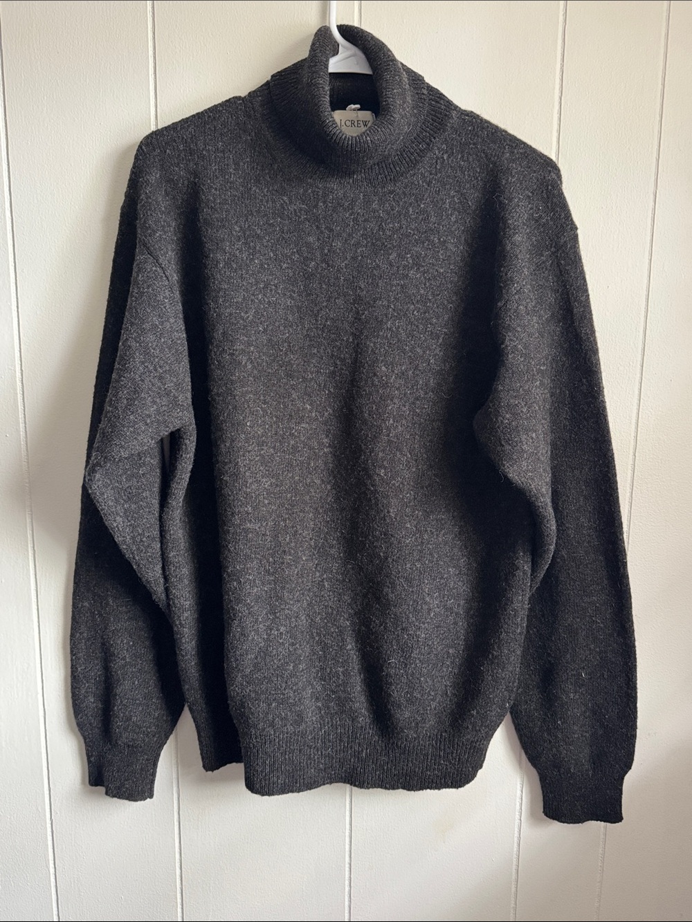 J. Crew Women's Charcoal Turtleneck 100% Lambswool Sweater Sz M - Picture 1 of 5